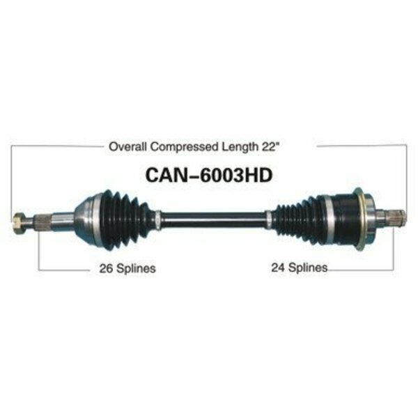 Wide Open Heavy Duty CV Axle for CAN AM HD REAR LEFT OUTLANDER /RENEGADE CAN-6003HD